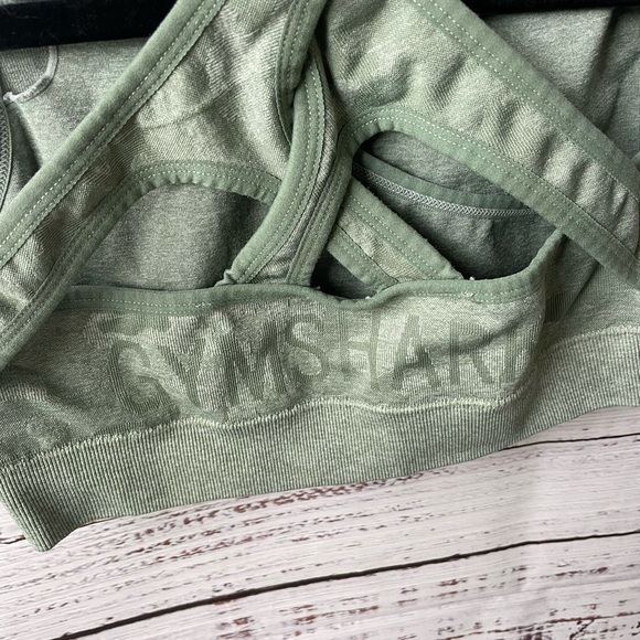 Gymshark Adapt Camo Seamless Sports Bra Sage Green Athletic Workout Yoga Top - Picture 5 of 5